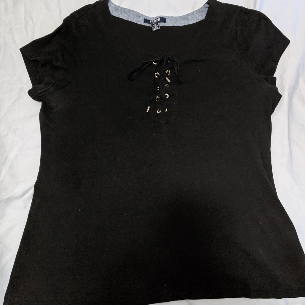 Chaps women's black tie up top